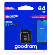 PAMI MICRO SD 64GB GOODRAM+ADAPTER SD10